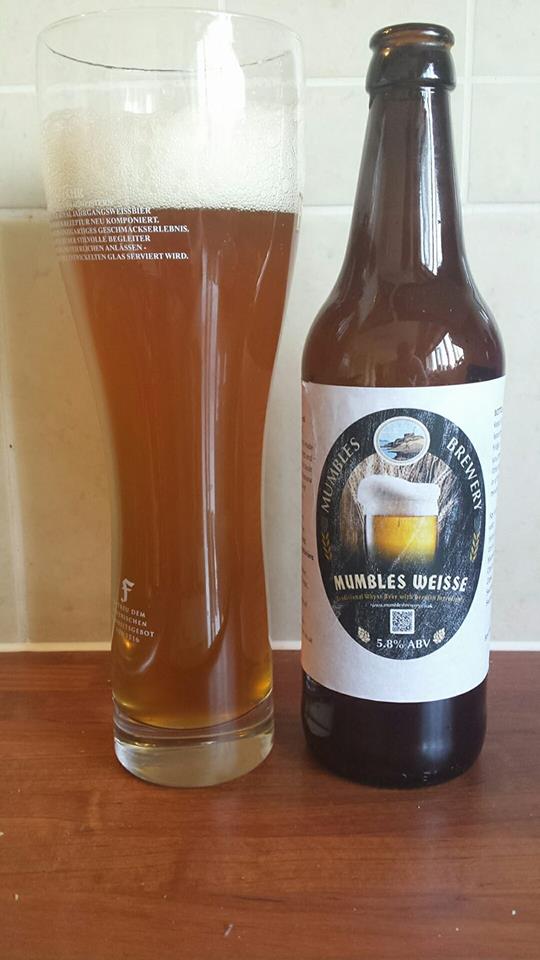 Enjoying this stunning wheat beer from <a href="/mumblesbrewery/">Mumbles Brewery Ltd</a>  fruity and banana tastes coming through, deeply satisfying and strong 5.8%