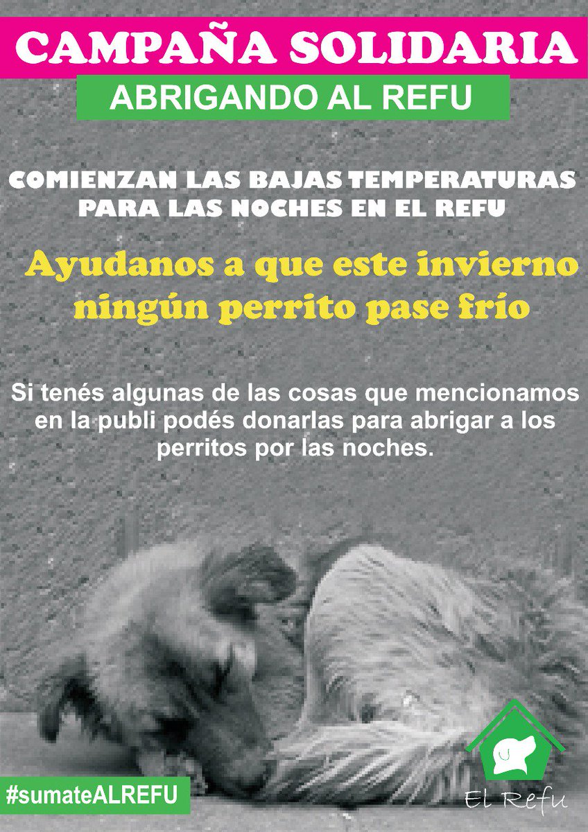 Necesitamos AYUDA!!
- Frazadas / Colchas 
- Colchones de goma espuma
- Colchonetas viejas
Contactos: 0351-153 854685 / 0351-155 997324
