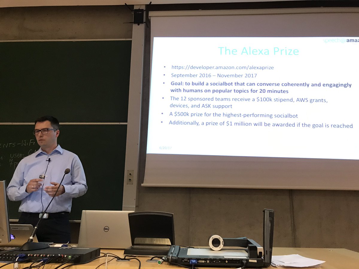 MateuszMadelski's tweet image. @amazon meeting @PUT_Poznan to discuss the future of #deeplearnig and $1 mln for a socialbot that can have a sweet conversation for 20 mins