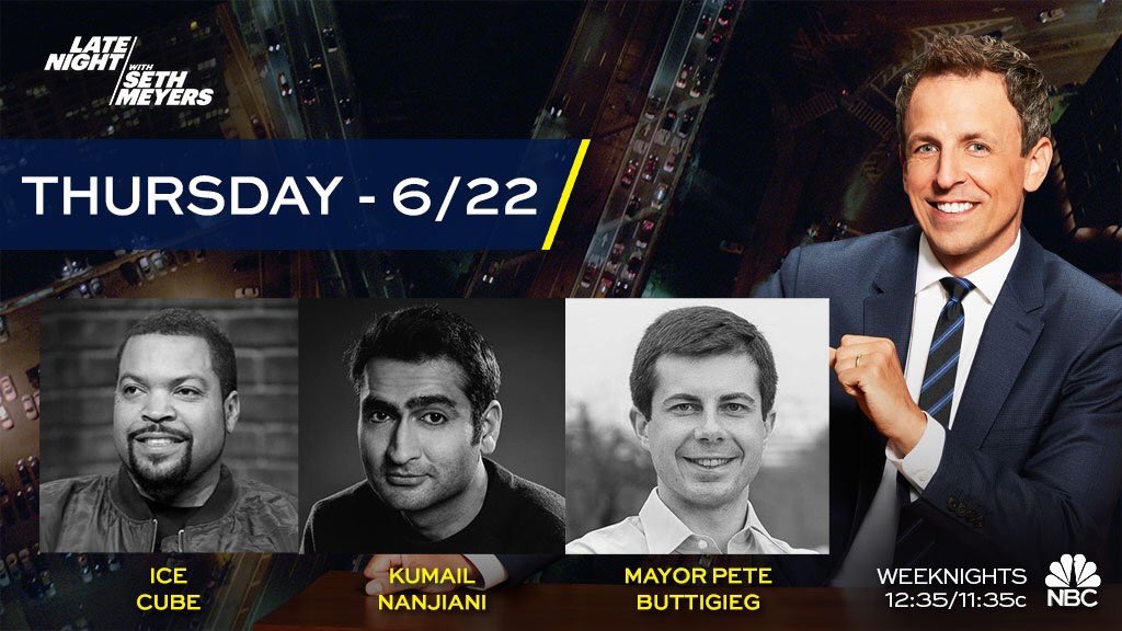 PeteButtigieg's tweet image. Looking forward to appearing on @LateNightSeth later this week and sharing South Bend's story.