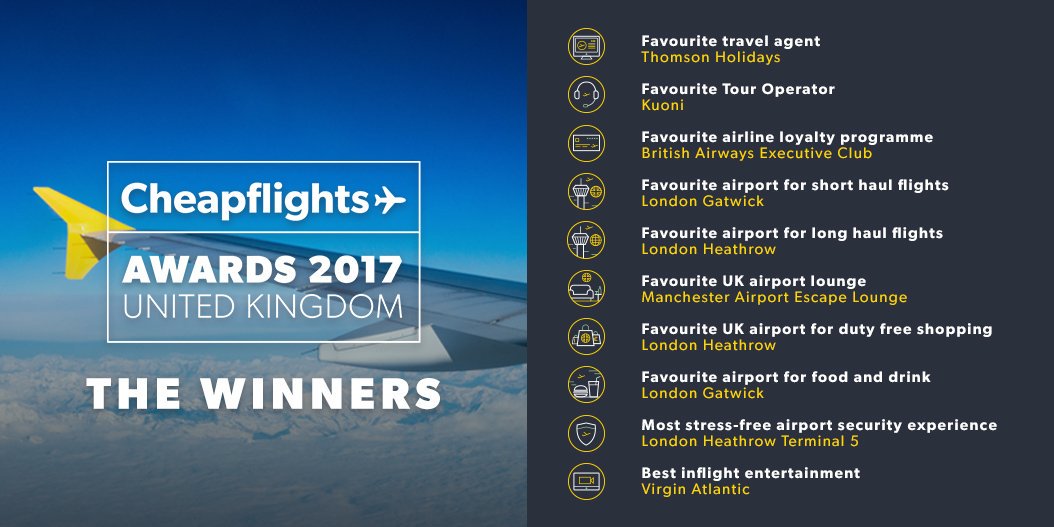 Cheapflights's tweet photo. That's a wrap for the first half of the #CheapflightsAwardsUK. Congrats to all the winners! Second half coming up... https://t.co/jjmYuJ5ouW