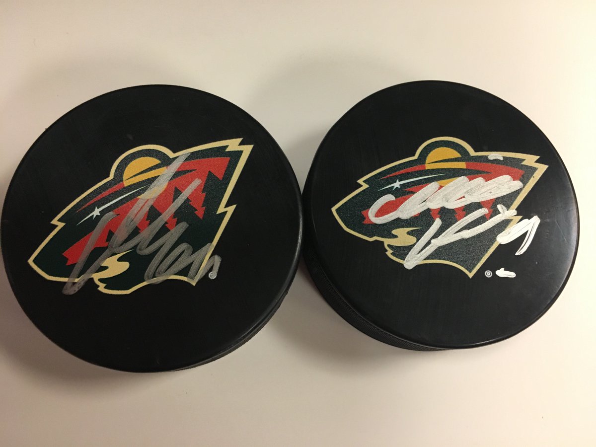 In honor of tonight's #NHLAwards, RT to enter to win these autographed Koivu &amp; Granlund #mnwild pucks.
One random winner. #WinItWednesday
