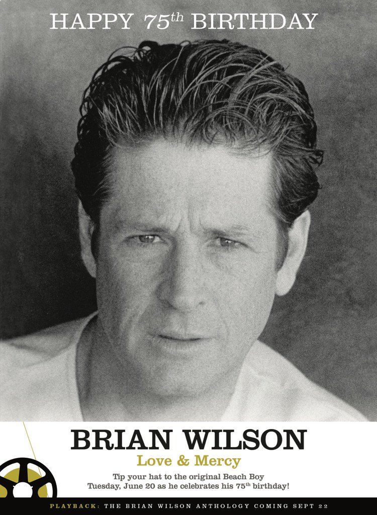 Happy 75th Birthday Brian Wilson. Not a day goes by that your music doesn\t touch my life 