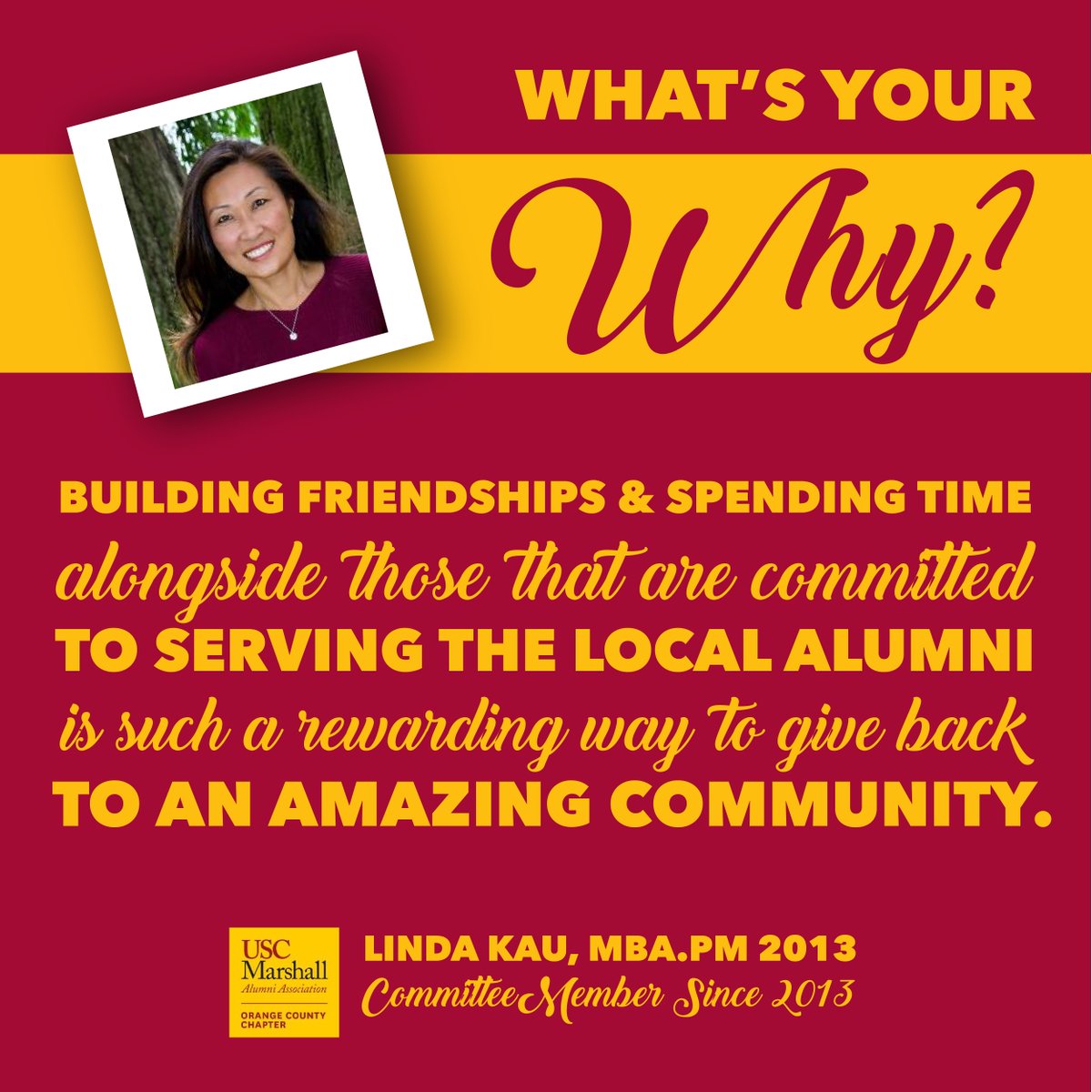 USCMarshallOC's tweet photo. Stop by our mixer tomorrow and chat w/ Linda re: online &amp; consumer marketing https://t.co/y3cSHZROGS #StarWithWhy #USCMarshallAlumniOC https://t.co/qKHVkW4voa