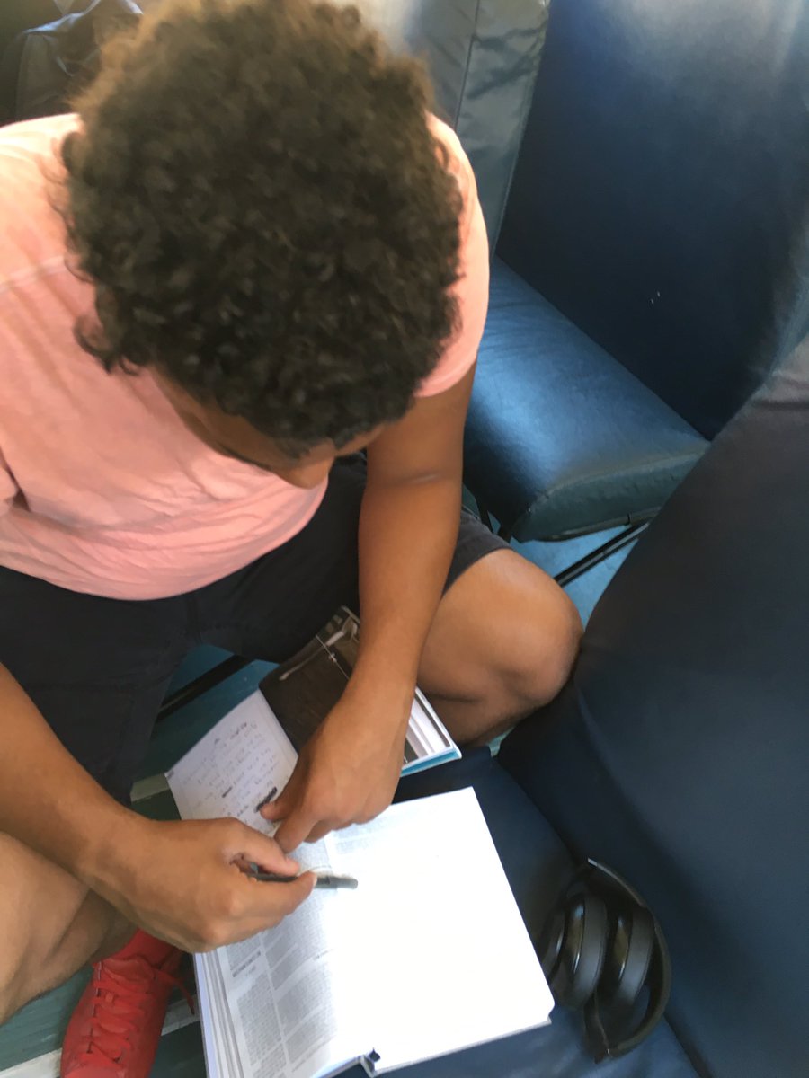 bronston88's tweet photo. On way to basketball game the day following camp. This student getting in the Word! #word17 @StudentLifeCamp https://t.co/gI360ccMeH