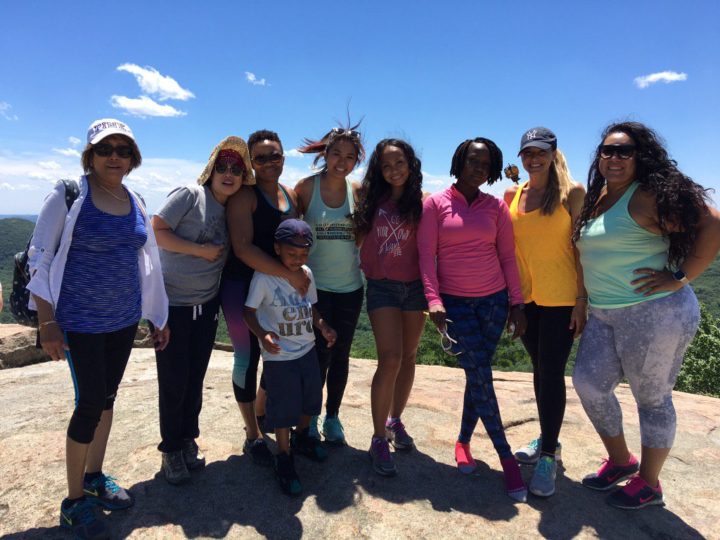 SICU staff hiking in Bear Mountain!