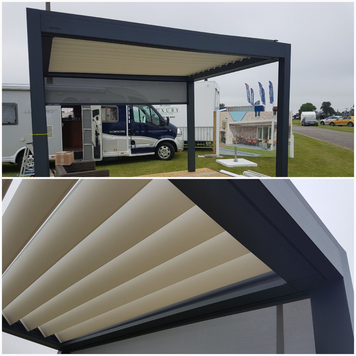 Exciting day preparing for <a href="/lincsshow/">Lincolnshire Show</a> #lincsshow17. Visit us at 4th Avenue, Stand 17 to discuss your #Pergolas #Awnings #Parasol needs.