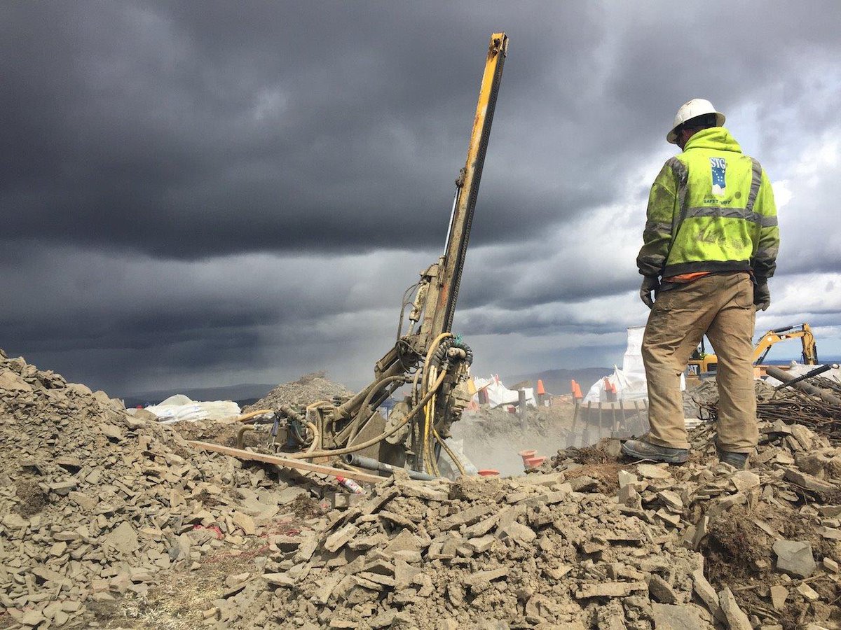 STGAlaska's tweet image. Here's a shot of our GCI TERRA tower crew drilling for the foundation of a new Repeater Tower atop the Nulato Hills #construction #Alaska
