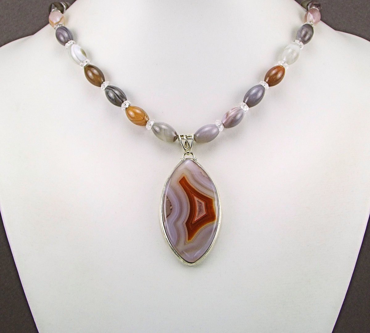 TheSilverBear's tweet photo. Laguna Agate Sterling Silver Pendant Necklace https://t.co/pAVKDXDZmP #LagunaAgate #fortificationagate @thesilverbear https://t.co/Np8dFZPyao