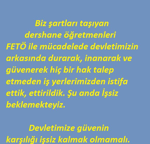 #DershaneÖğr Unicef egitim kalitesinde Türkiye yi sonuncu ilan etti. Tecrübe, işsiz! <a href="/RT_Erdogan/">rt_erdogan</a> <a href="/tulaykaynarca/">Tülay Kaynarca</a> <a href="/tcbestepe/">T.C. Cumhurbaşkanlığı</a> <a href="/mkulunk/">Metin KÜLÜNK</a>