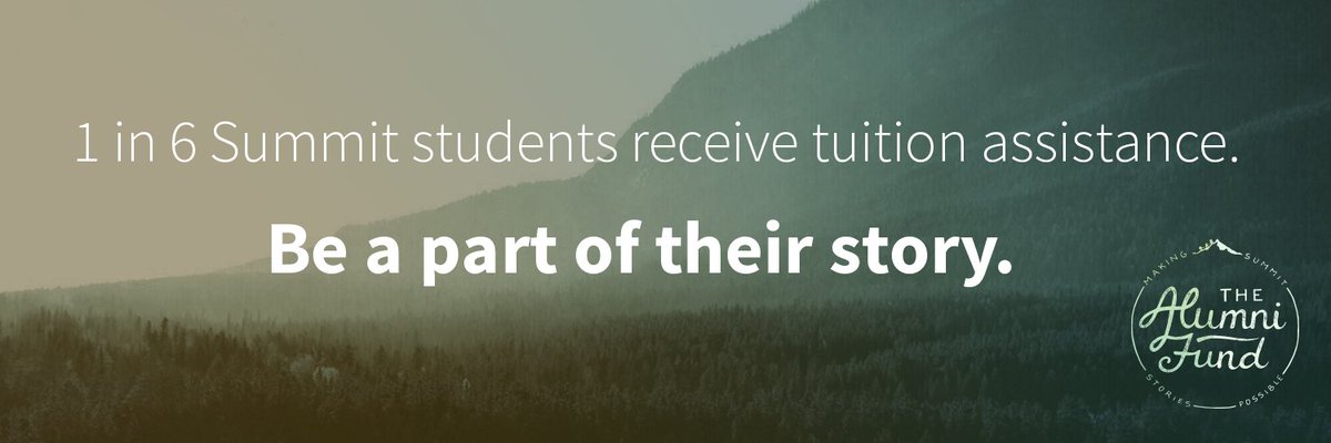 SummitAlumni's tweet photo. Join our 2017 grads in giving to the #SummitAlumniFund. They've already raised $8,000 for student scholarships! https://t.co/QfrZ24lqBc https://t.co/utOIrkiKCF