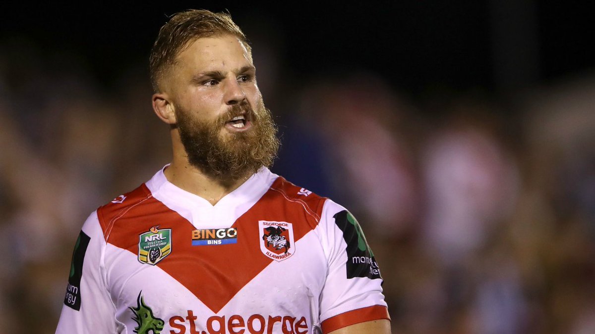 Blues 19th man and Dragons star Jack De Belin handed one-match ban for crusher tackle. bit.ly/2sKTd3q https://t.co/the8uBCN7O