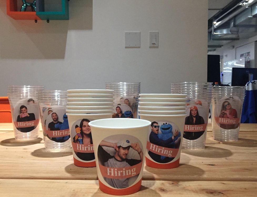 ItsSallyB's tweet photo. @Yotpo's employees are so good lookin' that we decorate our cups with their faces. Can you tell we're hiring? https://t.co/MBvuKrmcDp #yotpo https://t.co/4dv47ZyGhT