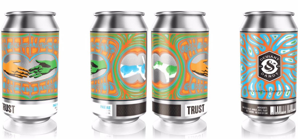 AIGAeyeondesign's tweet photo. Cheers to @apobiak for giving us 90s-tinged psychedelia feels w his cans for new brewers @DeviantandDandy 🍻 https://t.co/FIV0MYwrlA https://t.co/2Dve1EwmU4