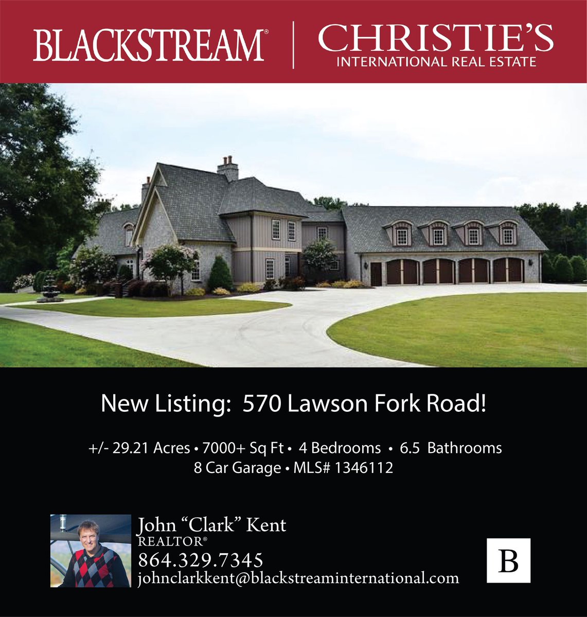 BlackStreamInt's tweet image. New Listing: 570 Lawson Fork Road! #newlisting #realestate #greenville #homegoals #christieshomes @ChristiesHomes @IvesterJackson