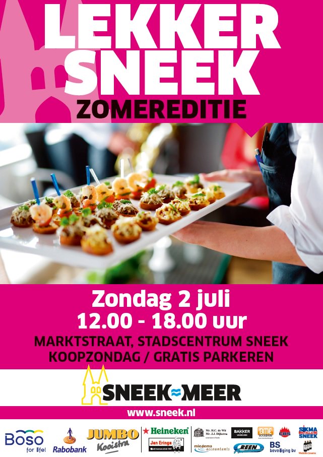 Sneekpromotion's tweet photo. Culinair genieten tijdens Lekker Sneek op koopzondag 2 juli https://t.co/Ti8CS0ulqM https://t.co/0nCptjW55F