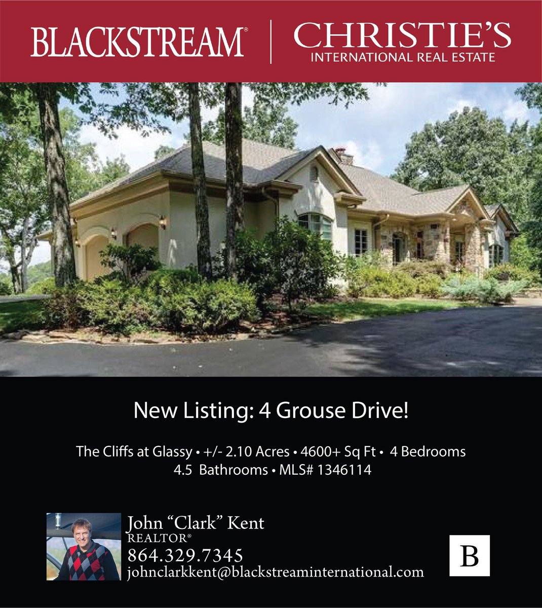 BlackStreamInt's tweet image. New Listing: 4 Grouse Drive! #newlisting #realestate #greenville #homegoals #christieshomes @ChristiesHomes @IvesterJackson @ijblackstream
