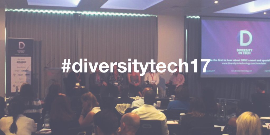 Groupon's tweet photo. Groupon's Julie Szudarek at the Diversity in Tech Conference debating hardwiring diversity into your business #diversitytech17 https://t.co/eBp32kxoku