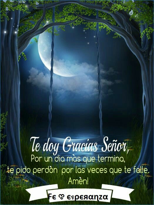 TE DOY GRACIAS SEÑOR, por un día más que  termina,  te pido perdón por las veces que te falle. Amén 💤⭐🌛