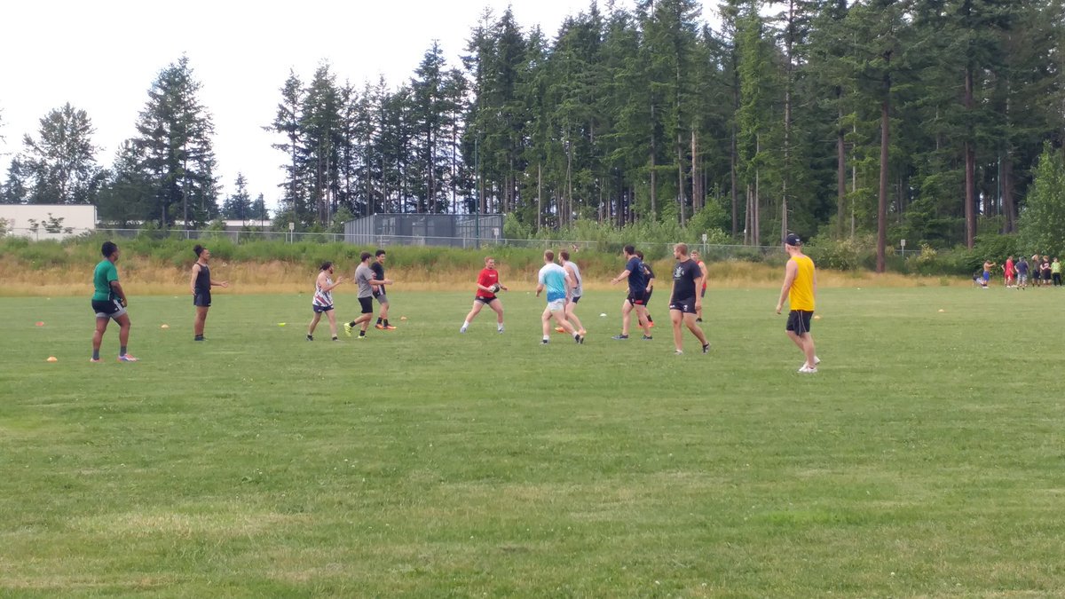 Men's team practicing for game on Saturday!