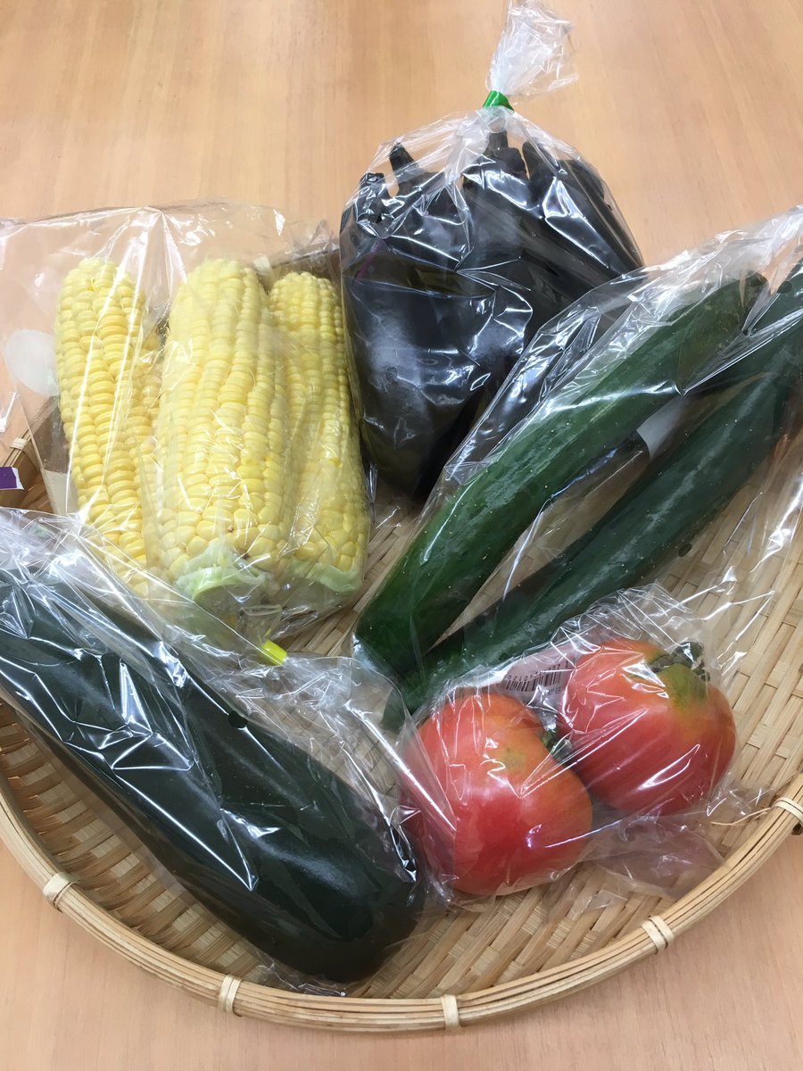少しづつ夏野菜が入り始めてます🎶
トウモロコシ🌽なす🍆キュウリ🥒
トマト🍅ズッキーニ🥒…