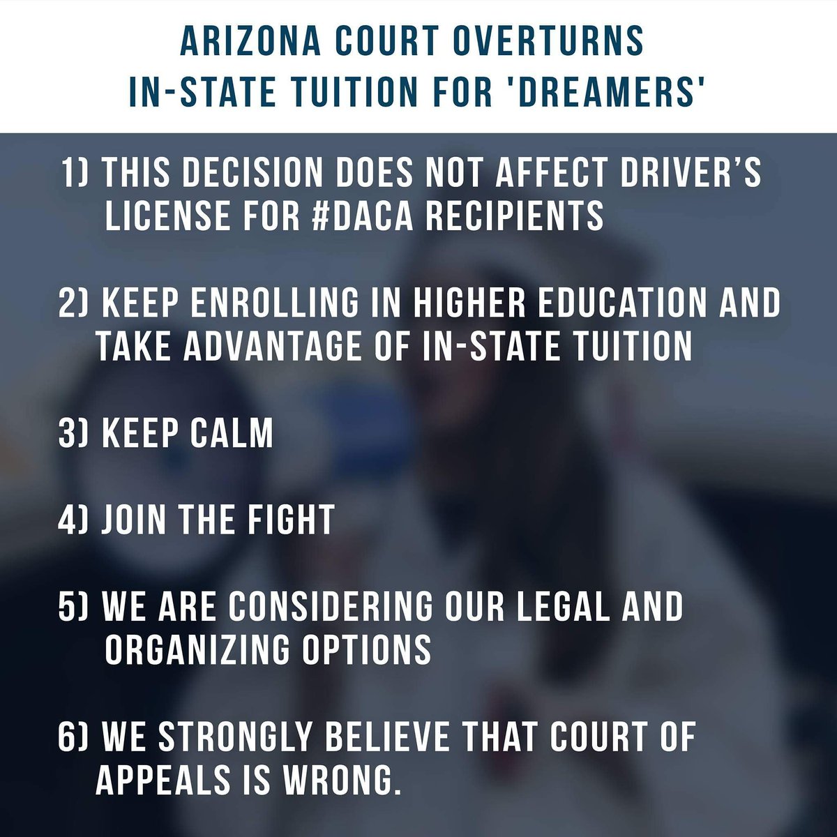 TheADAC's tweet photo. Join the fight to keep #instate4daca #tuitionequality #DACA #DREAMers https://t.co/XXQOWUzYG2