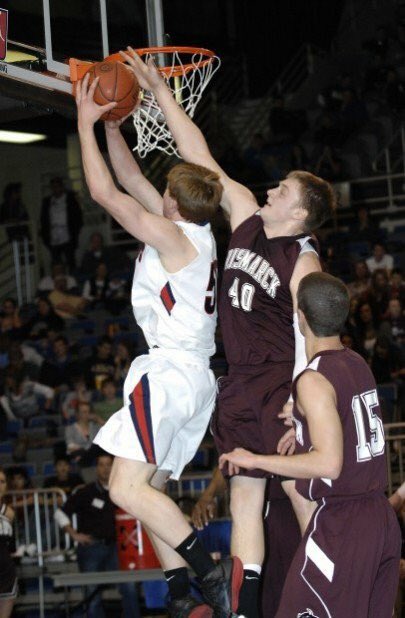 wesoff's tweet photo. In a last-minute push before the NBA Draft, I'm releasing this photo of Dexter Werner blocking Carson Wentz at the rim. Your move, @NBA. https://t.co/SUimdPTOj2