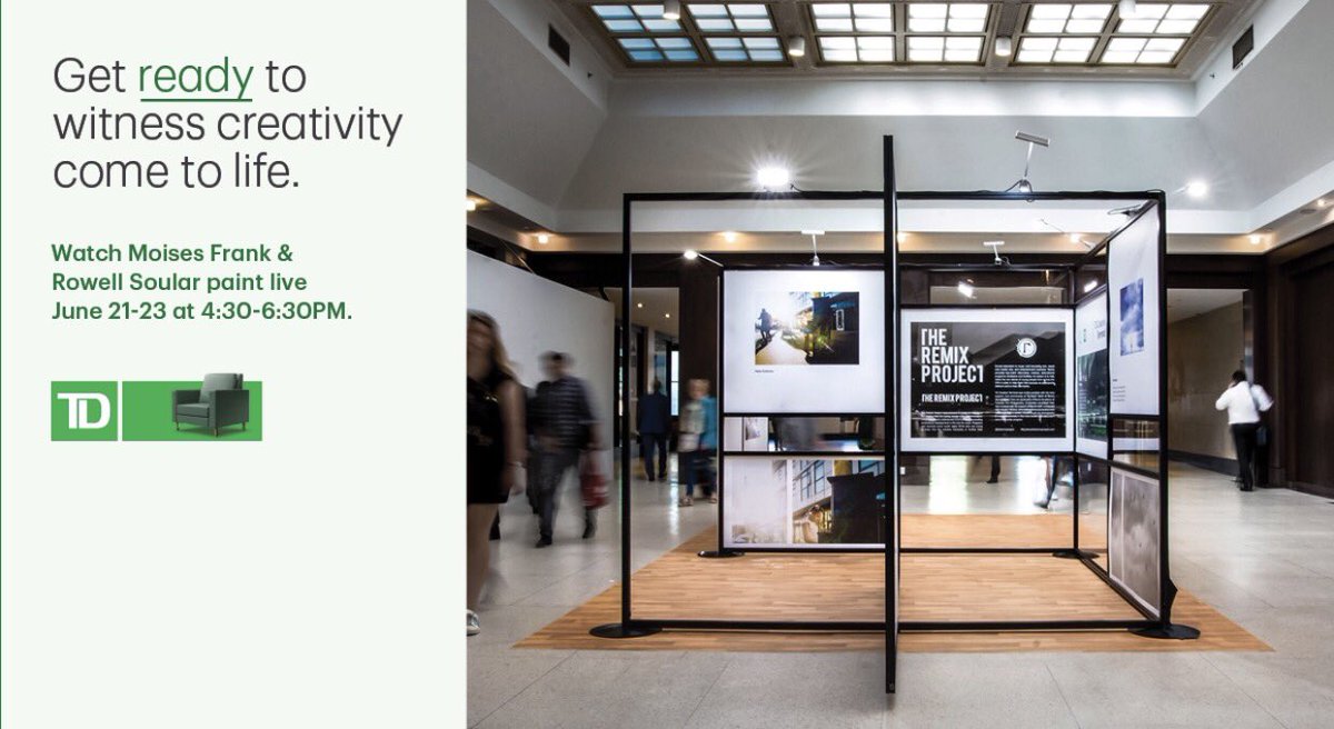 TD_Canada's tweet image. Get ready to witness creativity come to life. Watch Moises Frank &amp;amp; Rowell Soller live, June 21-23 at 4:30-6:30pm. #TorontoMade