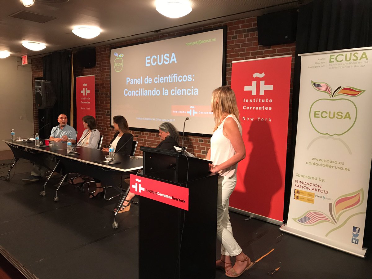 IC_NewYork's tweet photo. Interesantísima conversación sobre conciliacion familiar contada por científicas (y un ciéntífico) españolas, invitadas por @comunidadECUSA https://t.co/mwdQ3Nhzro