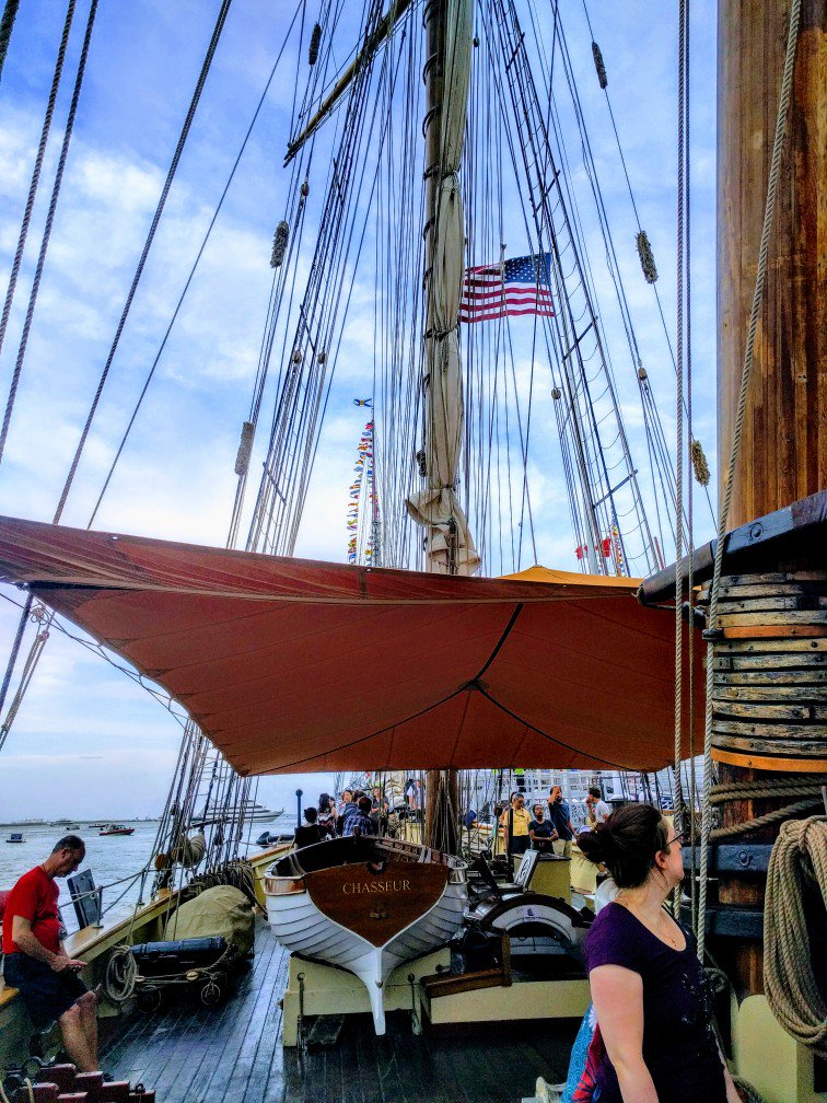 Rope_Dust's tweet photo. Great times aboard the Pride of Baltimore II at #SailBoston2017 cc @PrideofBalt https://t.co/7VHnHUIncQ