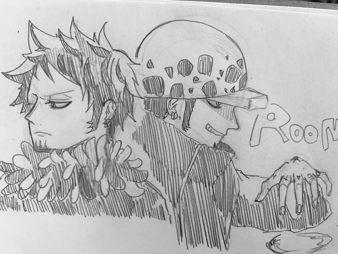 スケブにトラファル描いてって言われてもキョドらないように練習してるけどやっぱ描きにく😭😭 