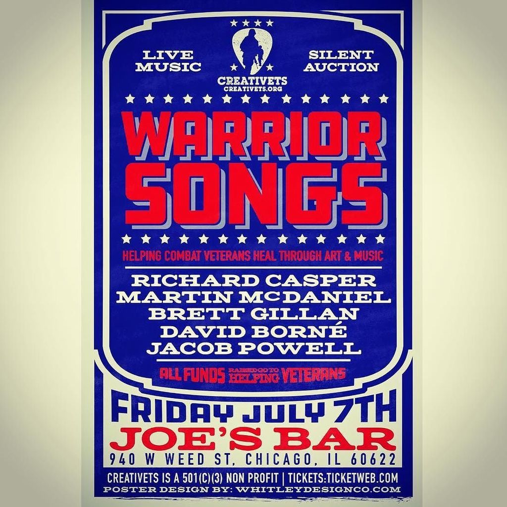 CreatiVets1's tweet photo. Join @creativets in Chicago on July 7th for an amazing night at our "Warrior Songs" music and fundraising event fe… https://t.co/TNHD7tPB4S https://t.co/fPPlSXGfqs