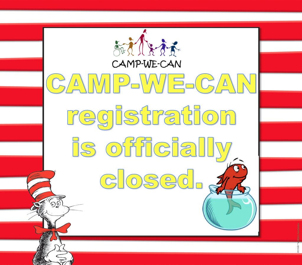 campwecan's tweet photo. ALL of our camps are officially closed and we will not be accepting any more camper registrations. #wecancamp https://t.co/zNC4dppTqQ