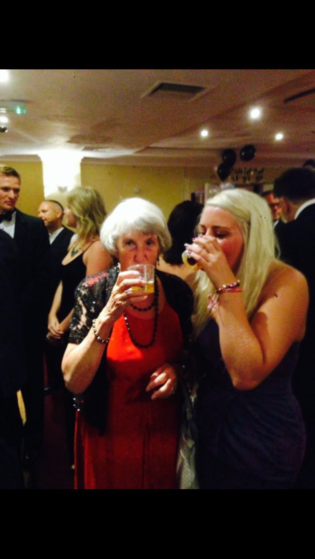 KateMLongley's tweet photo. Happy birthday to my wonderful #nan. Throwback to when we were doing jΓ€gerbombs π #CoolNan #SheWasUpAllNight #Hilarious #Inspiring https://t.co/2FmXDNWwv6
