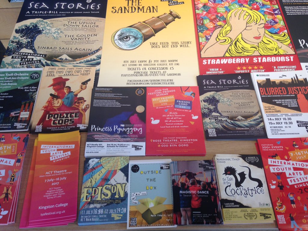 FUSE_IntFest's tweet photo. What an amazing array of shows @ #IYAF2017. Pop into @Rosetheatre #fringe #festival     for all flyers https://t.co/6mCMflBpEf