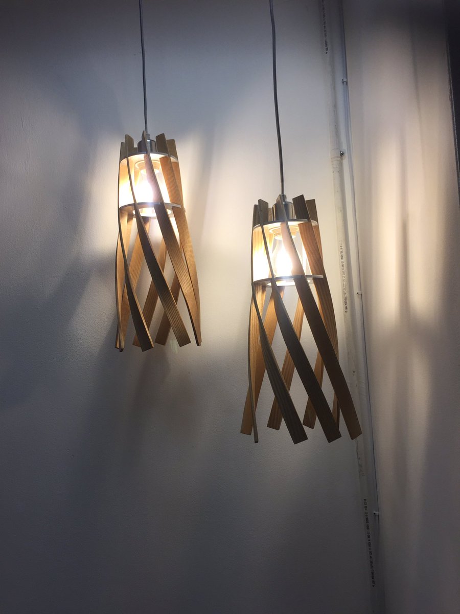 designlondon's tweet photo. Lighting design made with Steamed Ash and Aluminium Dish metal by @JoshuaTill1 #ND17 #OneYearOn https://t.co/7IJeNbtNZ8
