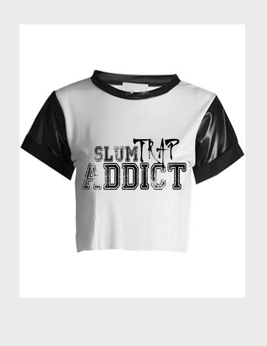 SlumTrapAddict's tweet photo. Slum Trap Addict White Womans Crop Top T-shirt.Re-tweet if you would rock one. #SlumTrapAddict https://t.co/ikcORpTBGq