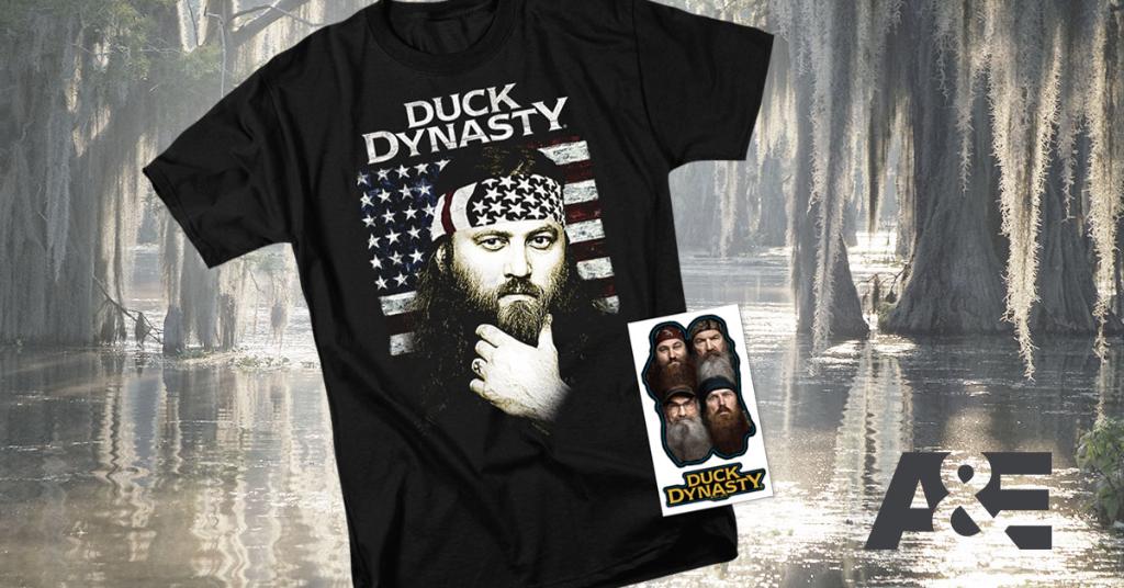 Exclusively for #DuckDynasty fans! @williebosshog t-shirt and sticker bundle, available only on Amazon! amzn.to/2sYWCvL