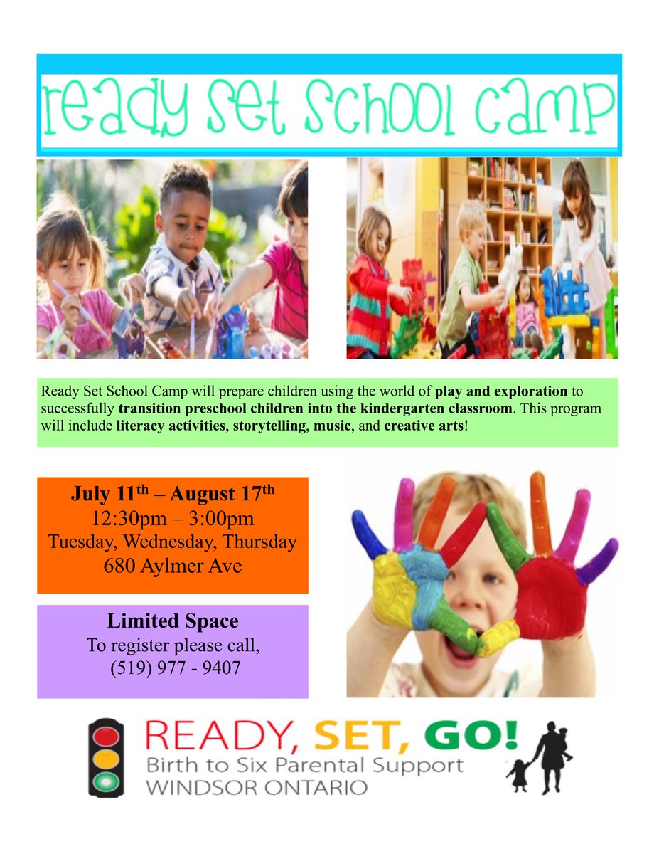 There are only TWO spots left at our Ready Set School camp! See the poster below for more details and call (519) 977-9407 to register today!