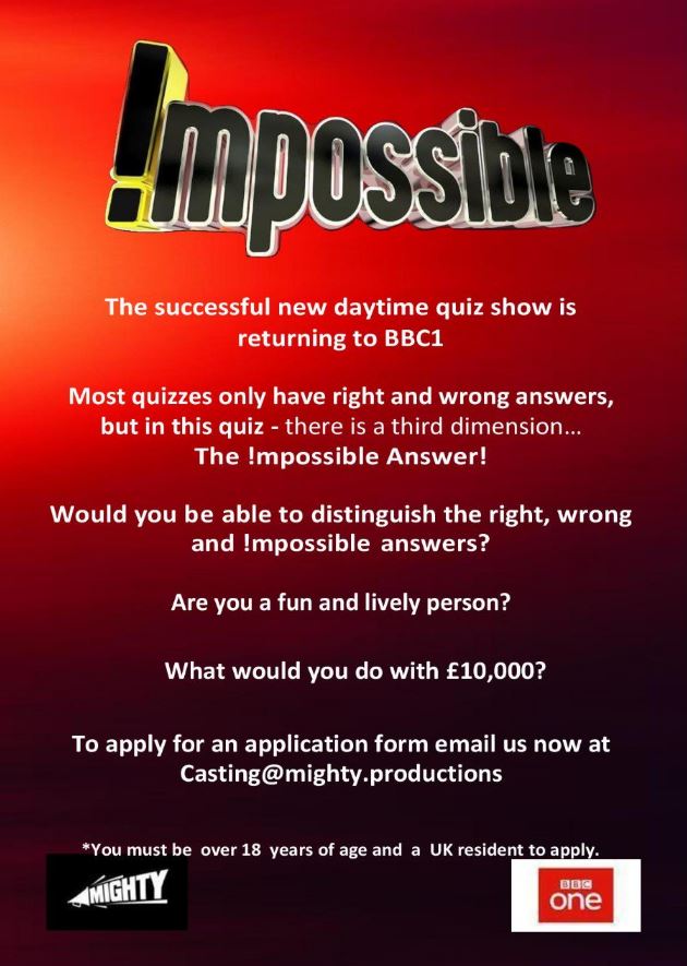 Applications for series 3 of #impossiblebbc  with <a href="/rickedwards1/">Rick Edwards</a> are now open! Your mission, if you choose to accept it, is to apply!