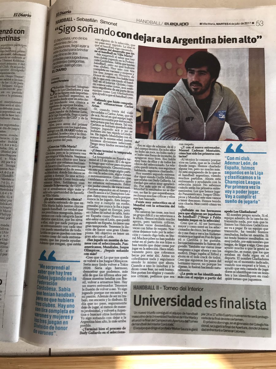 Gracias a toda la gente de Villa Maria por volcarse con el Handball como lo hacen! Pasé 2 días geniales, no paramos un segundo!