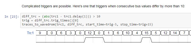 devbisme's tweet photo. More myhdlpeek features: trigger functions to control #wavedrom display of #MyHDL waveforms in #Jupyter. https://t.co/3Kb6nml2N4 https://t.co/4yTqrwCs37