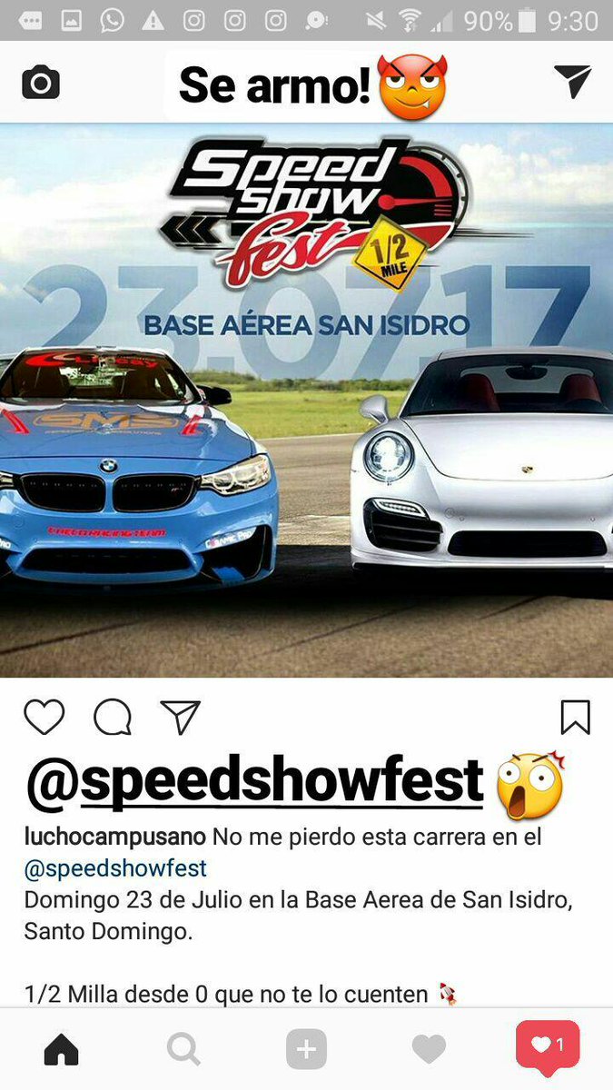 Domingo 23 de julio se corre por primera vez en la base aérea de San Isidro el evento a la #mediamilla y el #duelo del #M4 Vs #Porsche Va!