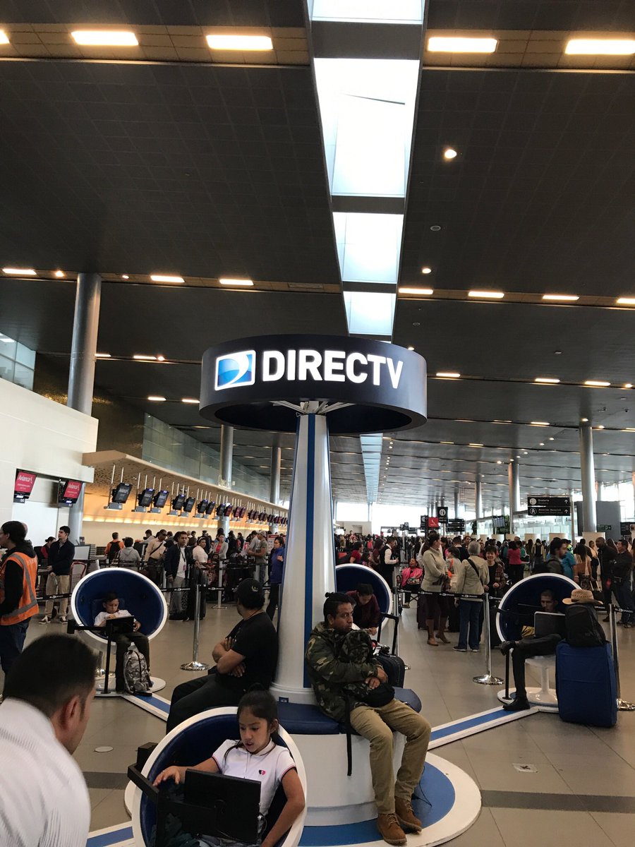 While waiting for my flight out of Bogotá - Directv - watch while you wait ! So cool #Tuproud
