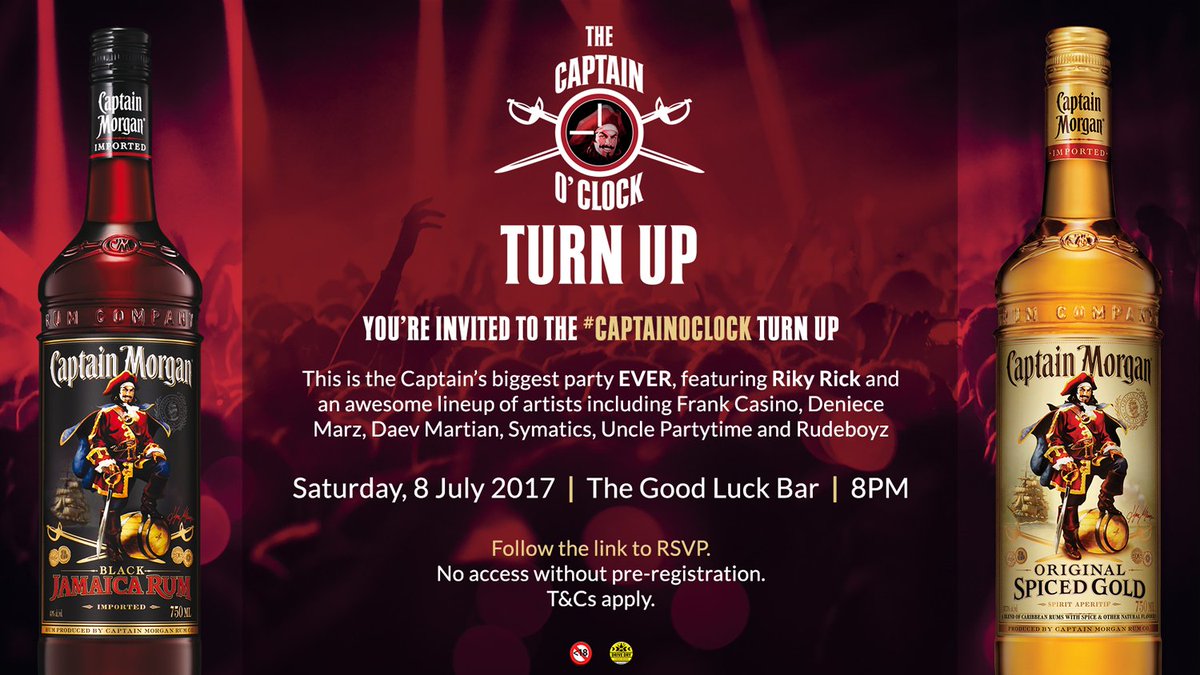 DaevMartian's tweet photo. Ahoy!
RSVP Here To Get Access To @CaptainMorganSA 's #CaptainOclock #TurnUp: https://t.co/4PuZbgqpct
These Things Are Moving. https://t.co/Pqh3DelltR