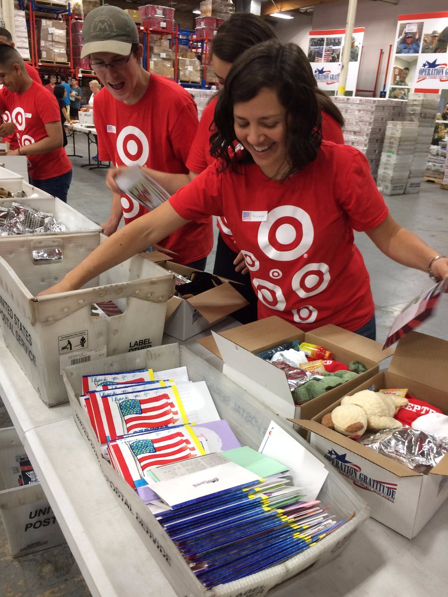 OpGratitude's tweet photo. @Target We're grateful for the help filling #OperationGratitude Care Packages to say "thank you" to all who serve! #TargetFeeling https://t.co/KdtOMgUafs