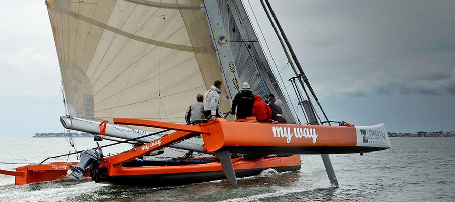 AderNautic_16's tweet photo. [Film antifouling] La performance jusqu'au bout: le trimaran MY WAY s'équipe du film macglide ! Pose prévue la semaine prochaine à Paimboeuf https://t.co/SlHWbmWNlU
