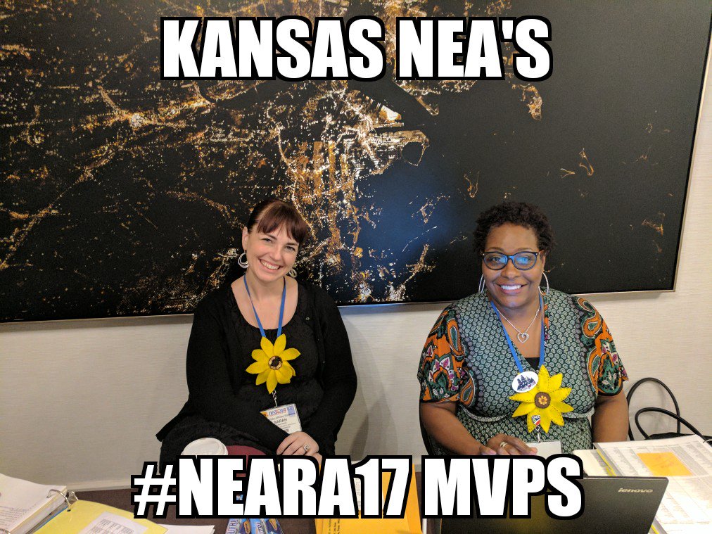 A huge thanks to the <a href="/kneanews/">Kansas NEA</a> staff that help support our delegates at the #NEARA17 in Boston