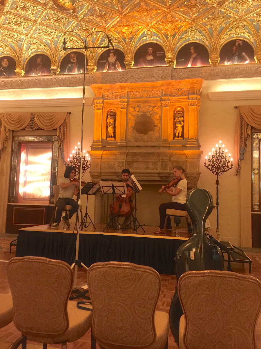 cmusicsocietypb's tweet photo. Season 5 planning in full swing @TheBreakers Gold Room. Thanks @LynnUniversity grad student strings for the soundcheck! #breakersgold #music https://t.co/KwcCceI0el