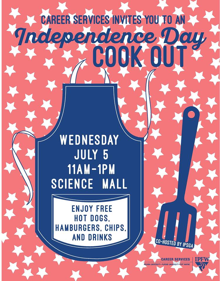 PurdueFWCareer's tweet image. Today is the day for our Independence Day Cookout! Come join us for free food &amp;amp; drinks if you are a current IPFW student! #ipfw #ipfwcareer